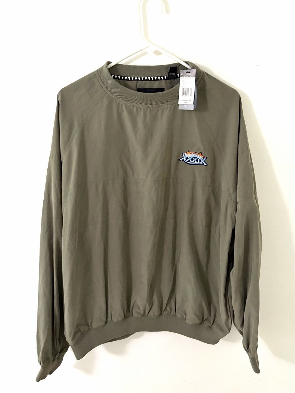 NWT Vintage Greg Norman Collection Super Bowl XXXIX Windbreaker, Size: Large